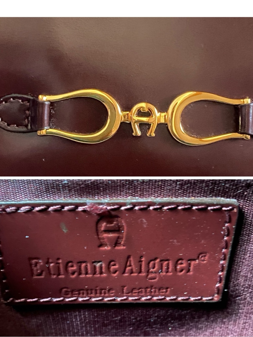 Etienne Aigner vintage top handle burgundy leather satchel - Picture 6 of 9